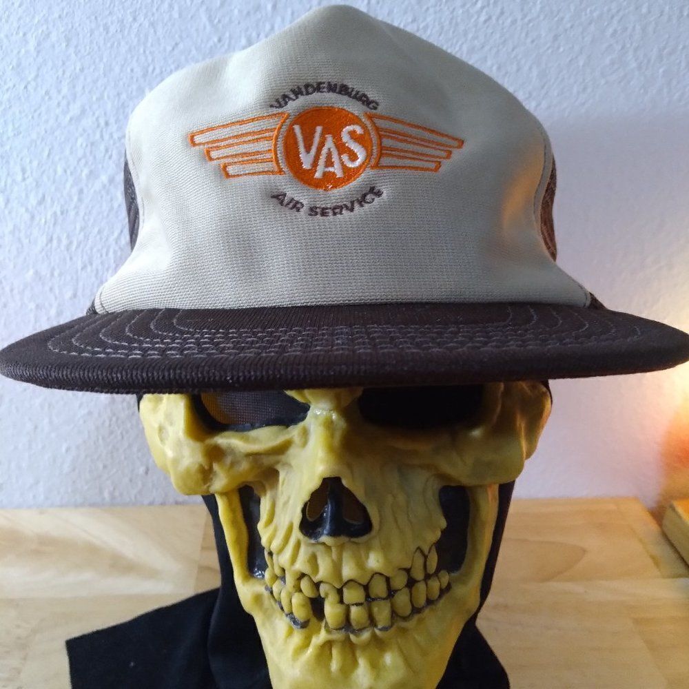 Vintage Vandenburg Vandenberg Air Service Space Force Snap Back Trucker Hat